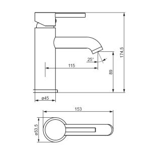 Смеситель для раковины Damixa Scandinavian Pure 360210600 золото